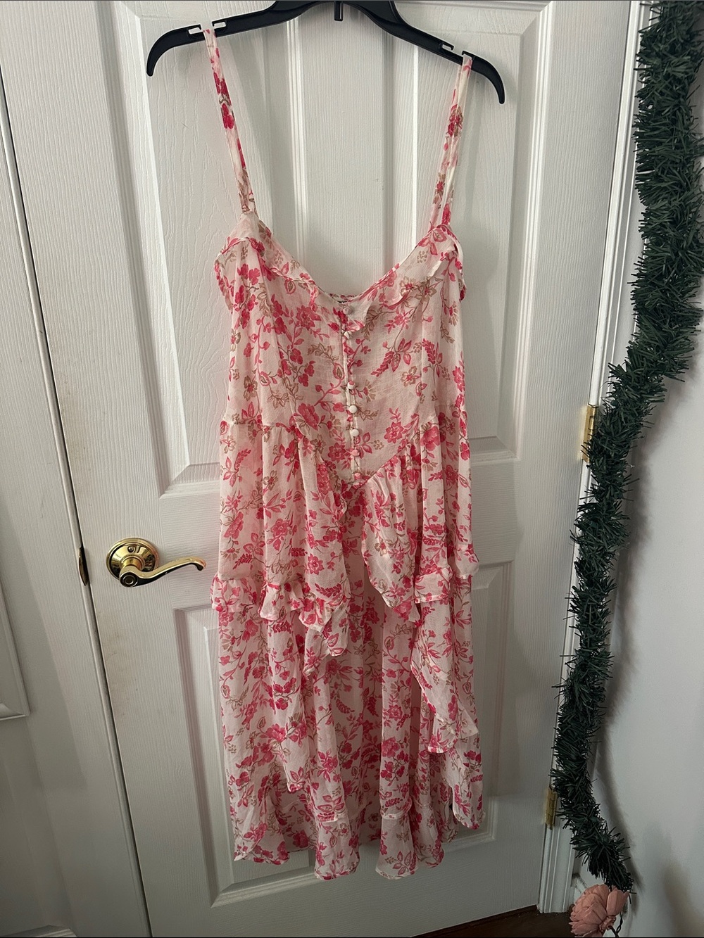 torrid Pink Floral Tiered Slip Dress
